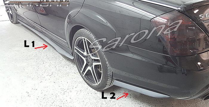 Custom Mercedes S Class  Sedan Side Skirts (2007 - 2012) - $890.00 (Part #MB-071-SS)